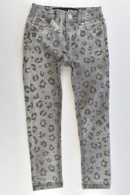 Cotton On Kids Size 4 Stretchy Leopard Denim Pants