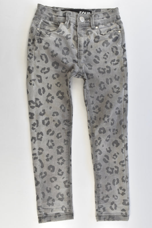 Cotton On Kids Size 4 Stretchy Leopard Denim Pants