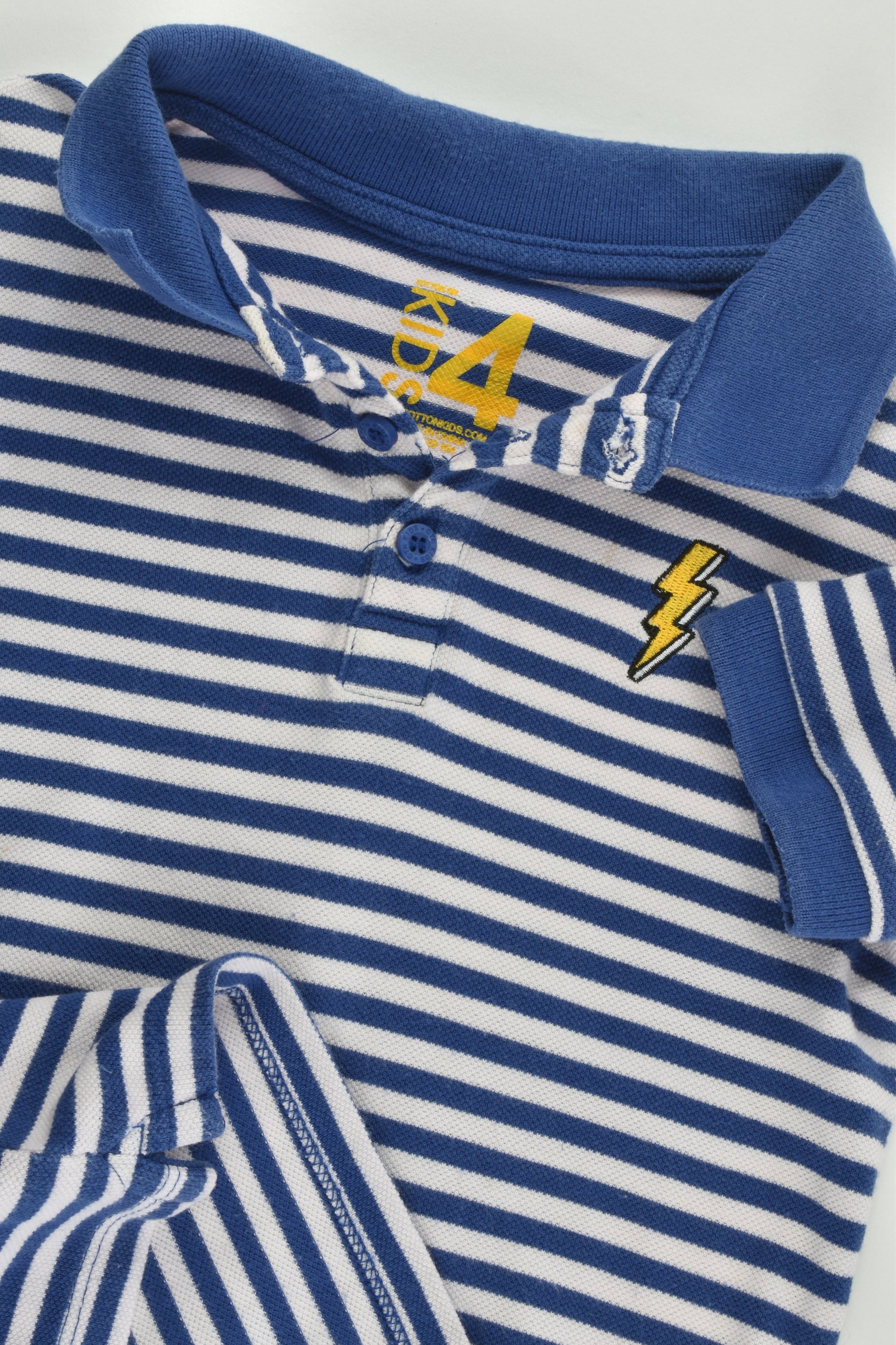 Cotton On Kids Size 4 Striped Lighting Polo Shirt