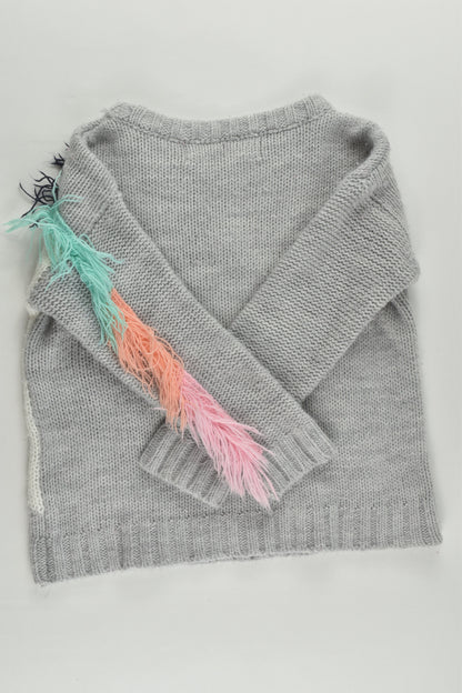 Cotton On Kids Size 4 Unicorn Knitted Jumper