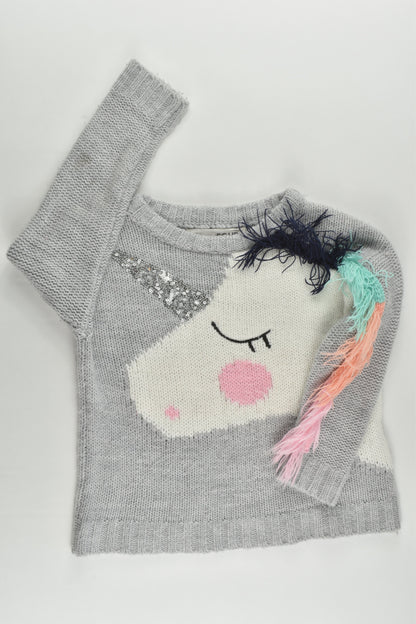 Cotton On Kids Size 4 Unicorn Knitted Jumper