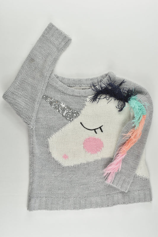 Cotton On Kids Size 4 Unicorn Knitted Jumper