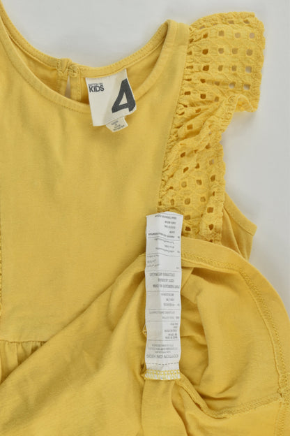 Cotton On Kids Size 5 Dress with Lace Ruffle