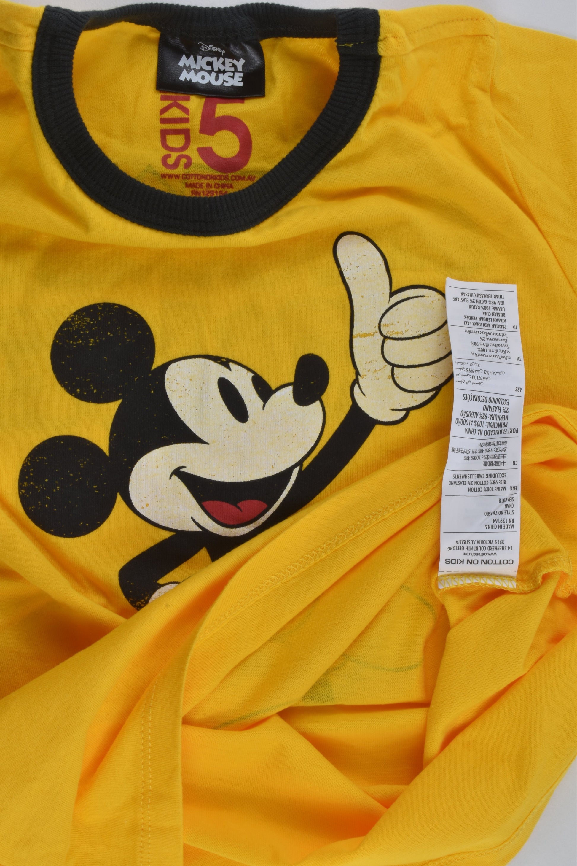 Cotton On Kids Size 5 Mickey Mouse T-shirt