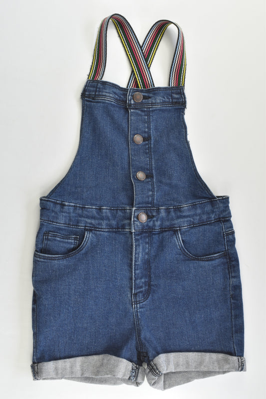 Cotton On Kids Size 5 Stretchy Denim Short Overalls