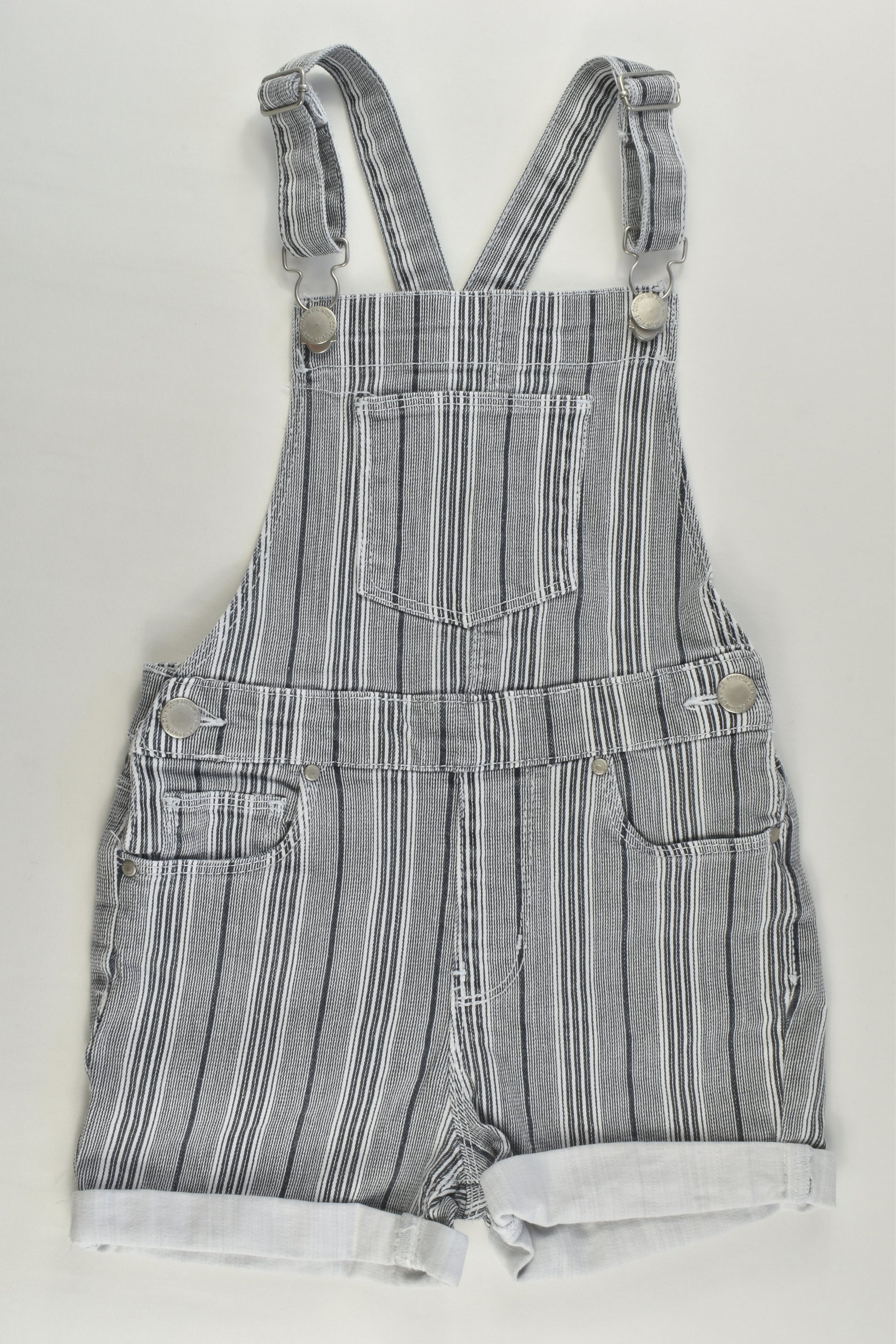 Cotton On Kids Size 5 Striped Stretchy Short Overalls
