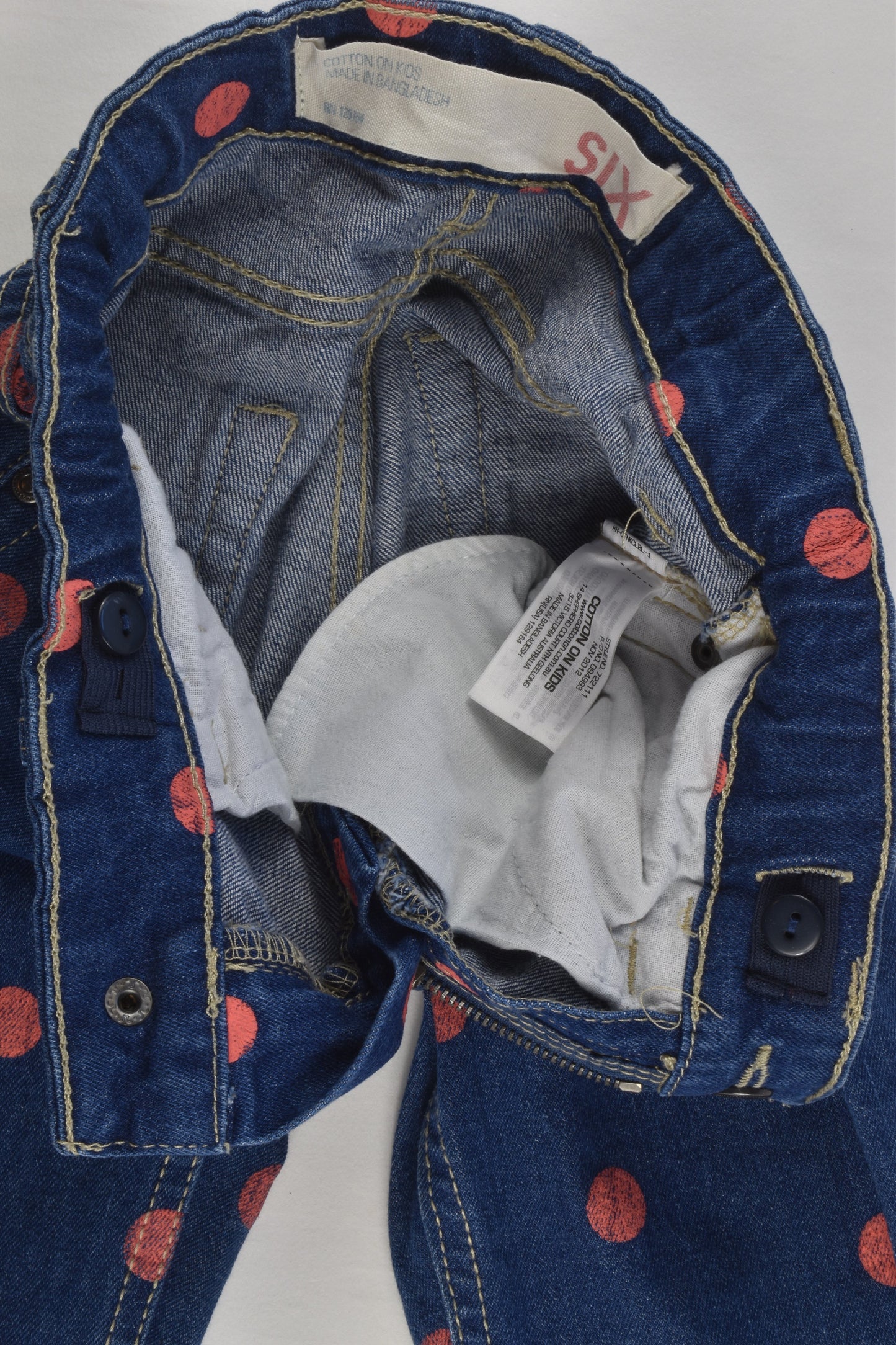Cotton On Kids Size 6 Polka Dots Denim Pants
