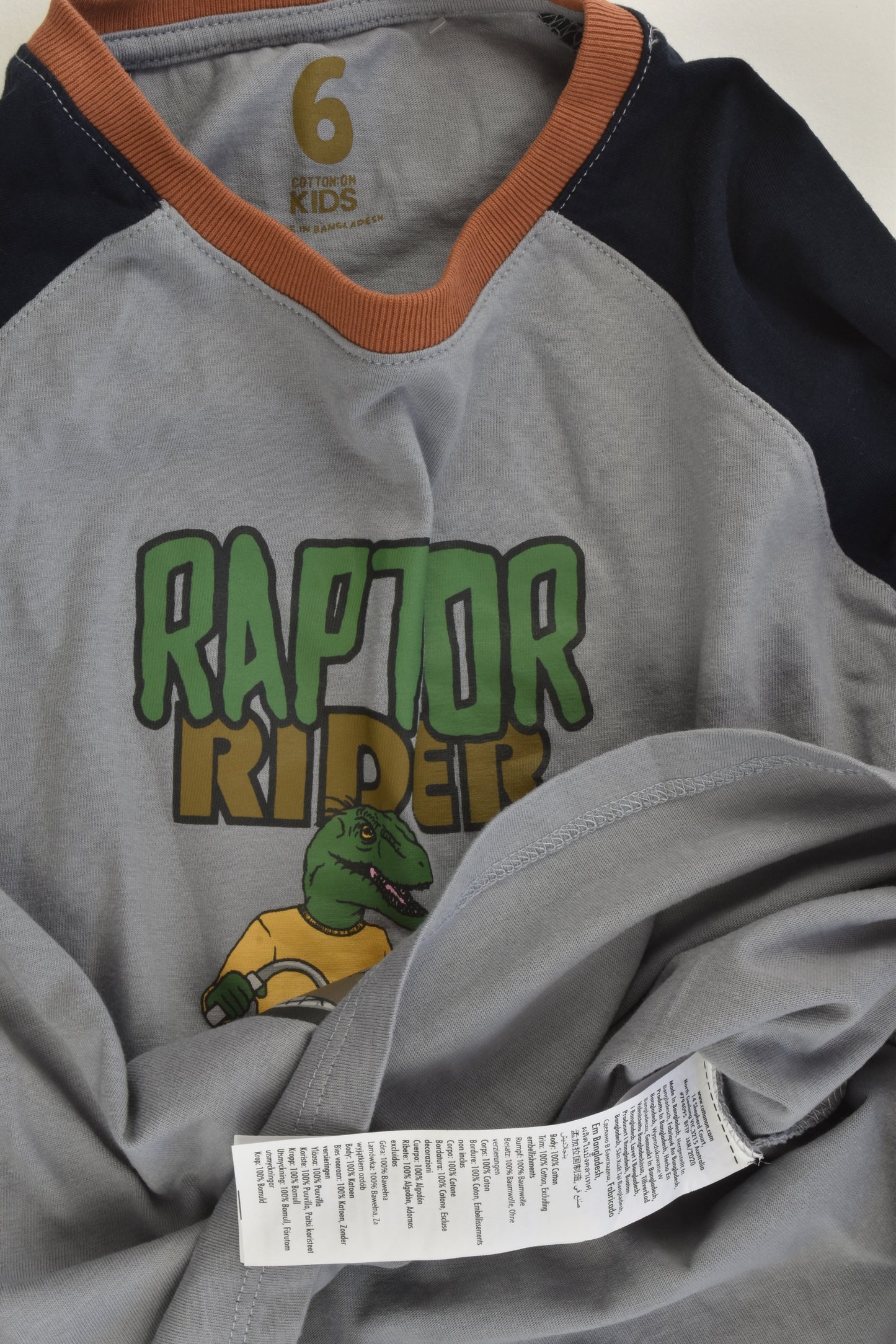 Cotton On Kids Size 6 'Raptor Rider' Top