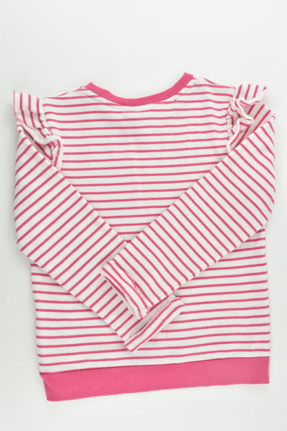 Cotton On Kids Size 6 Striped Sweater with Ruffle Shoulders