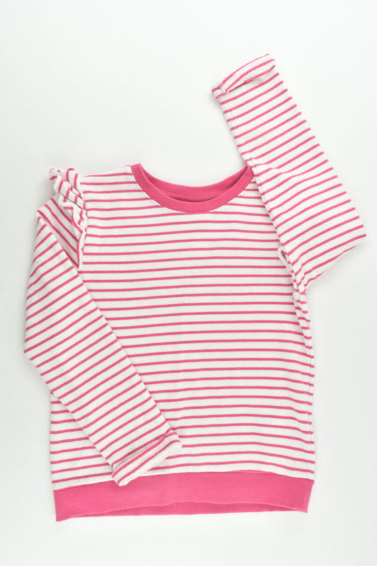 Cotton On Kids Size 6 Striped Sweater with Ruffle Shoulders
