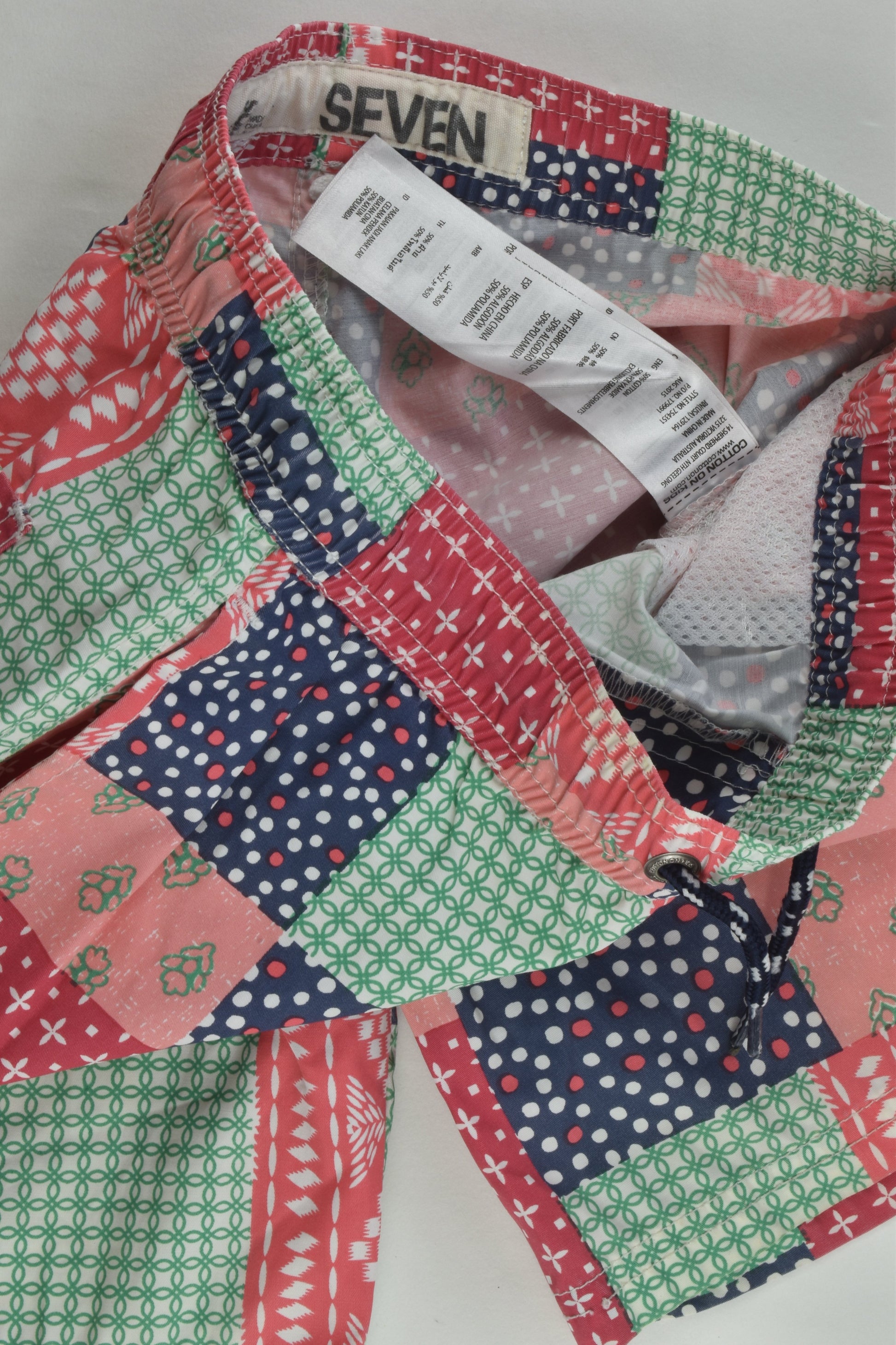 Cotton On Kids Size 7 Colourful 'Isla Sola' Board Shorts