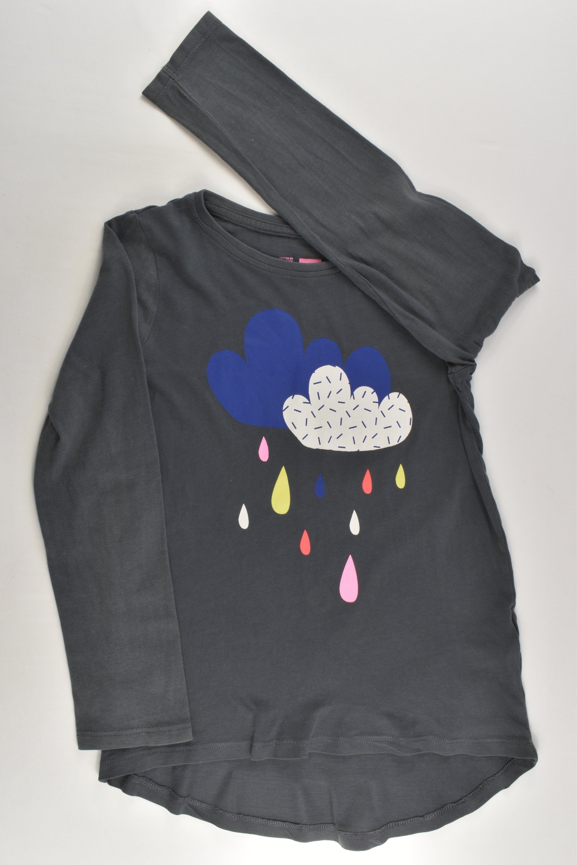 Cotton On Kids Size 7 Rain Clouds Top