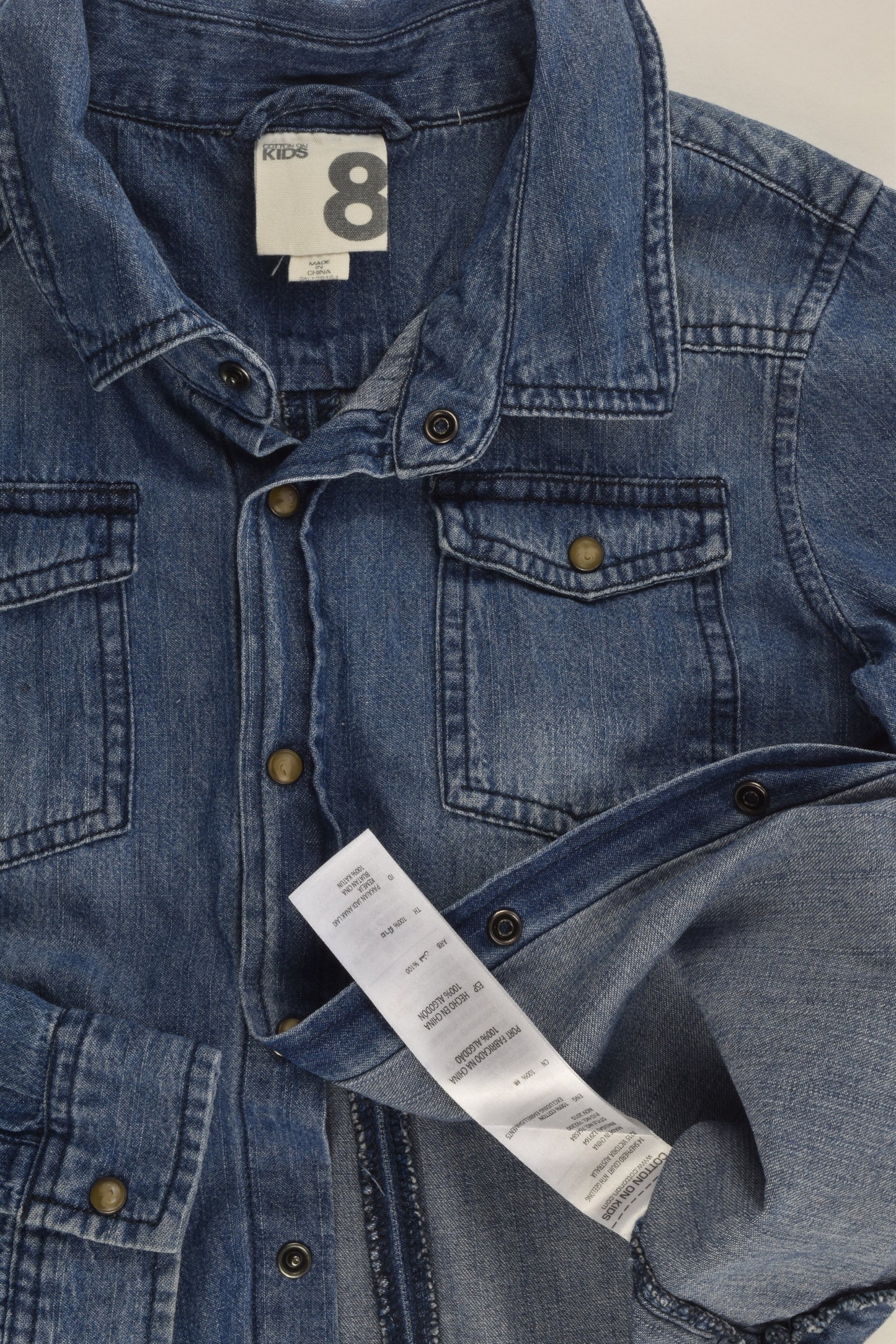 Cotton On Kids Size 8 Denim Shirt