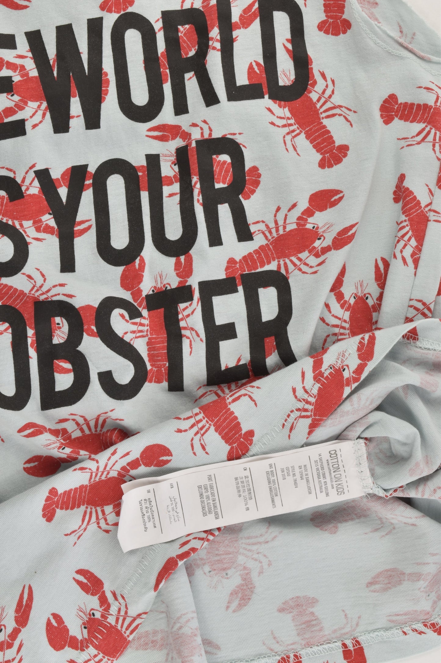 Cotton On Kids Size 8 'The World Is Your Lobster' Top