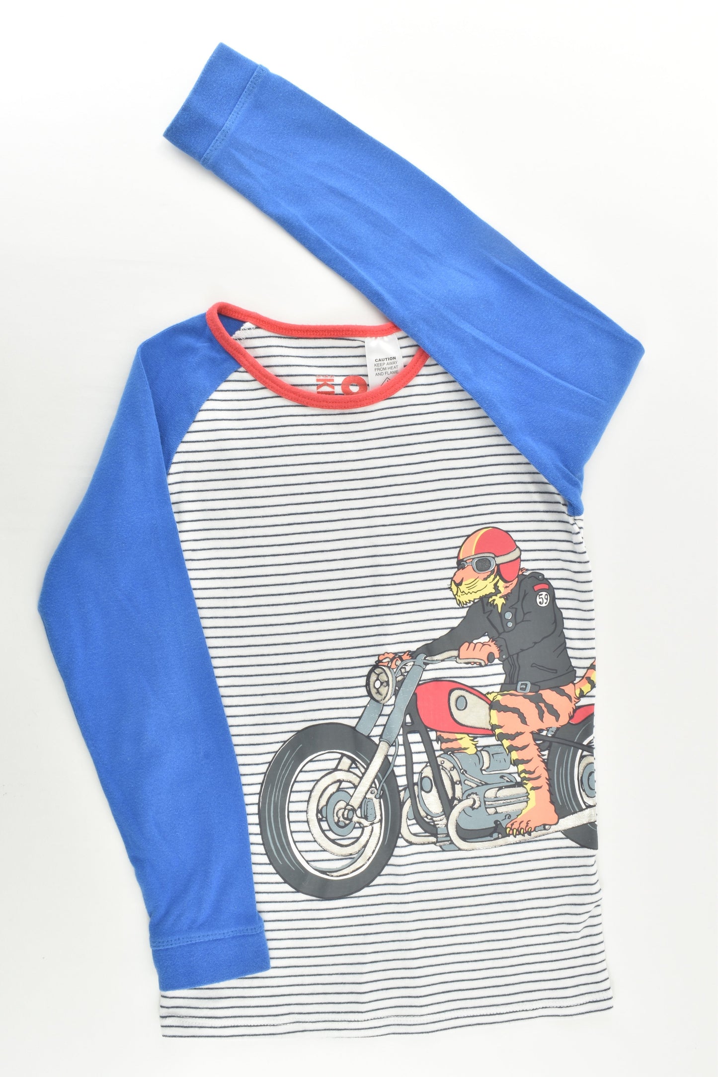 Cotton On Kids Size 8 Tiger On Motorbike Pj Set