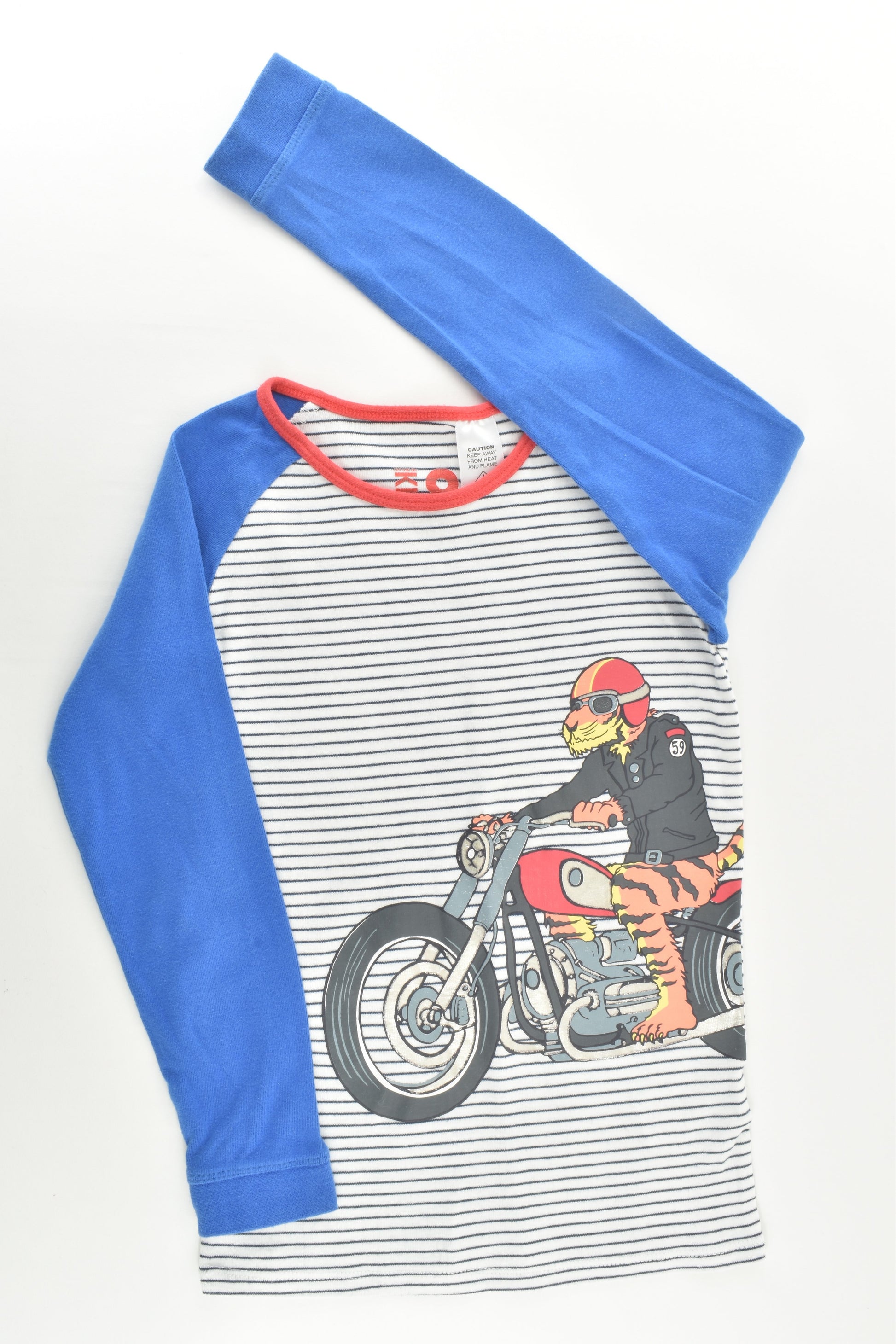 Cotton On Kids Size 8 Tiger On Motorbike Pj Set
