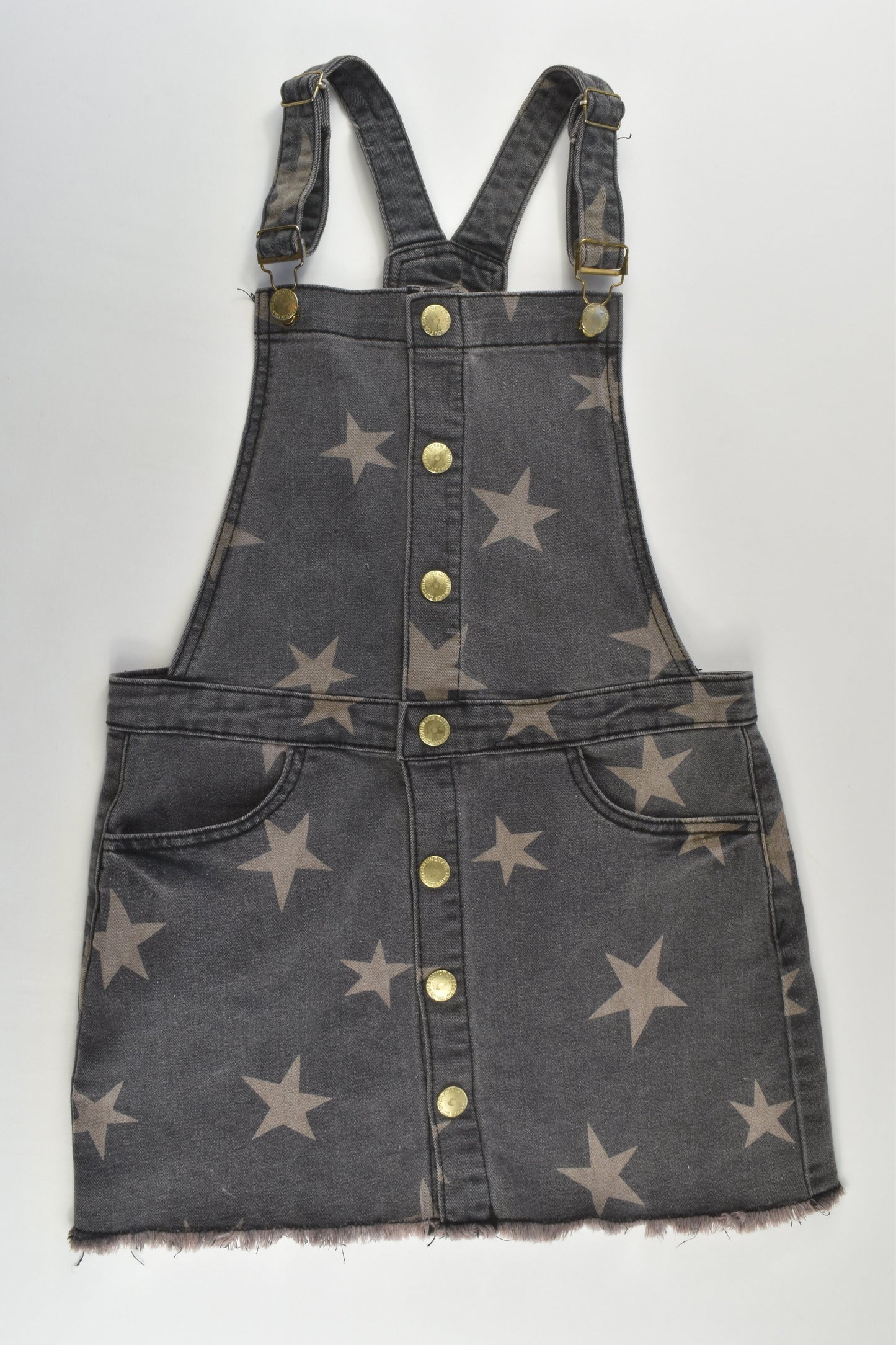 Cotton On Kids Size 9 Stretchy Denim Stars Pinafore Dress