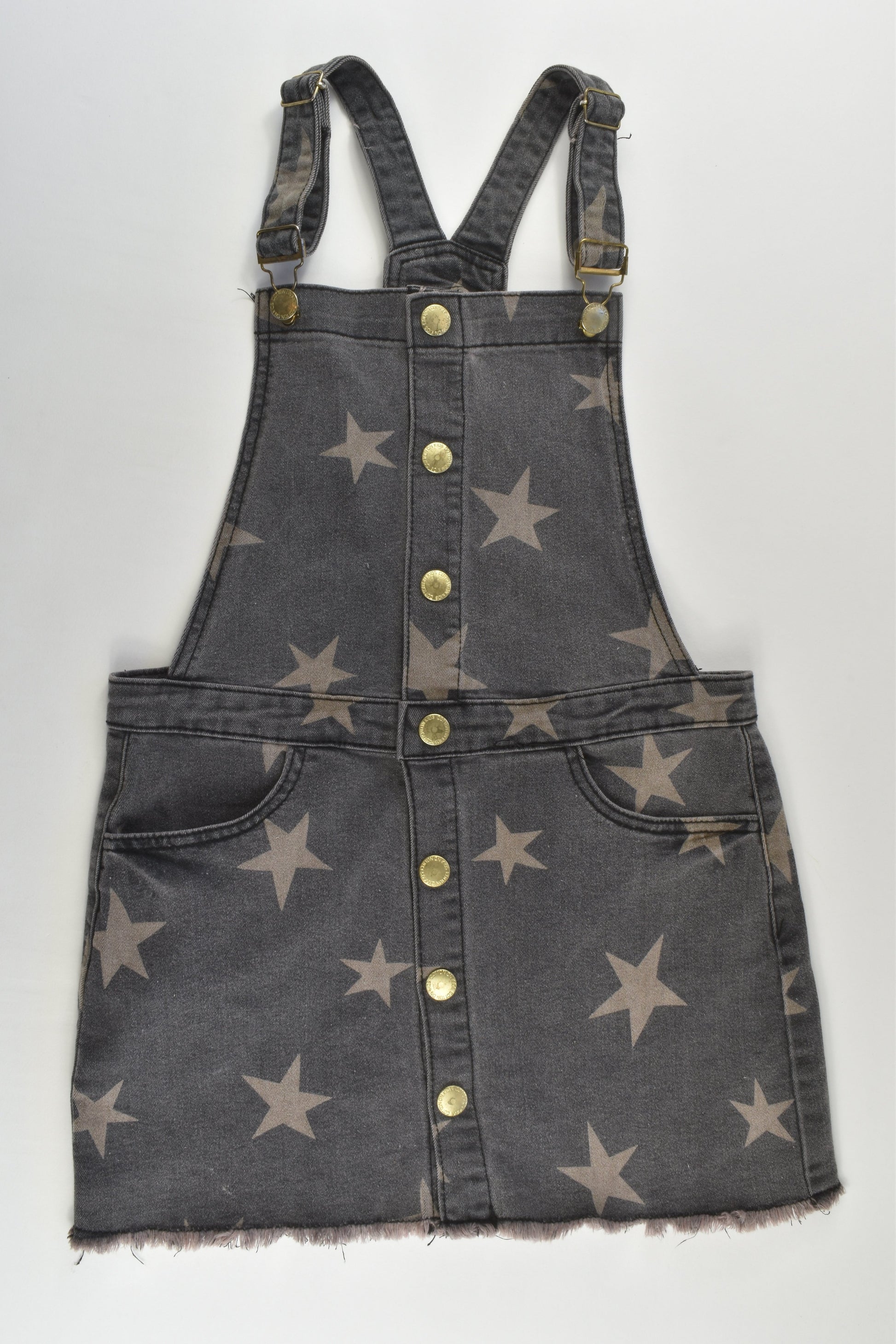 Cotton On Kids Size 9 Stretchy Denim Stars Pinafore Dress