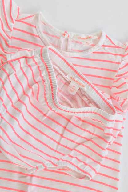 Country Road Size 0 (6-12 months) Striped Top and Bloomers with Ruffle Back