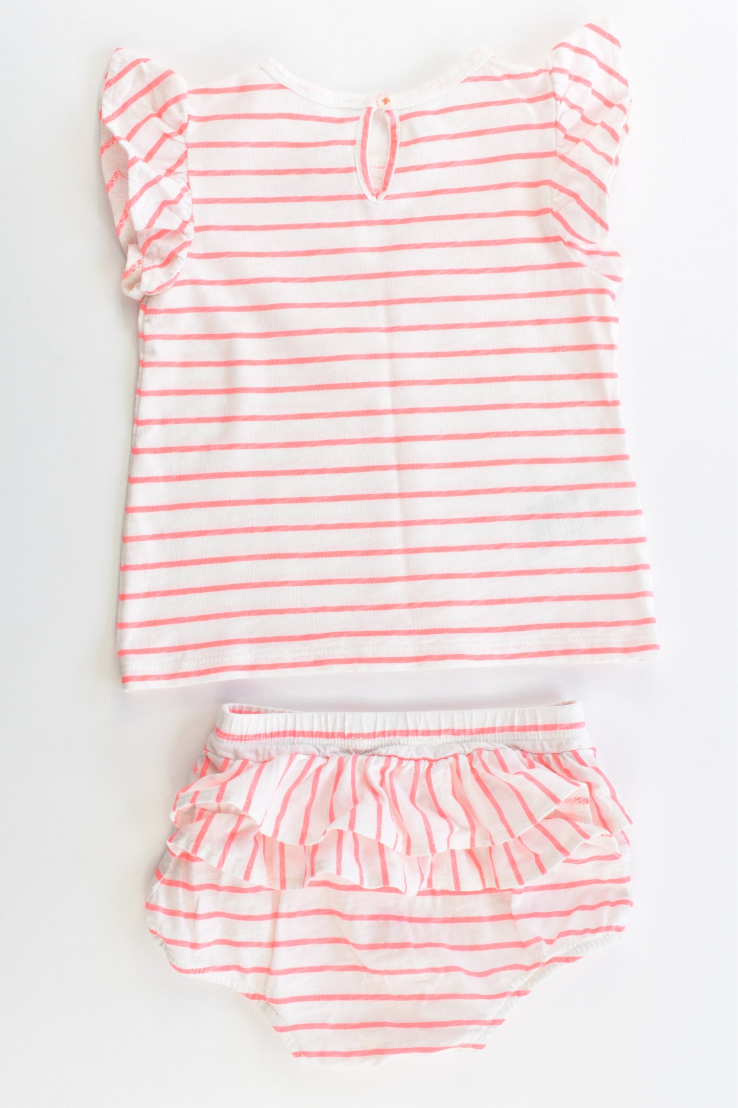 Country Road Size 0 (6-12 months) Striped Top and Bloomers with Ruffle Back