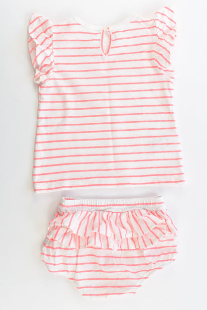 Country Road Size 0 (6-12 months) Striped Top and Bloomers with Ruffle Back