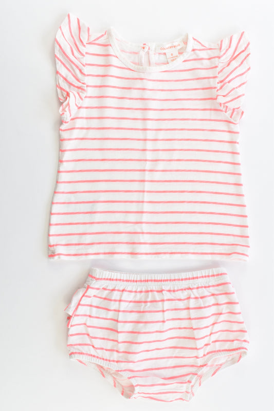 Country Road Size 0 (6-12 months) Striped Top and Bloomers with Ruffle Back
