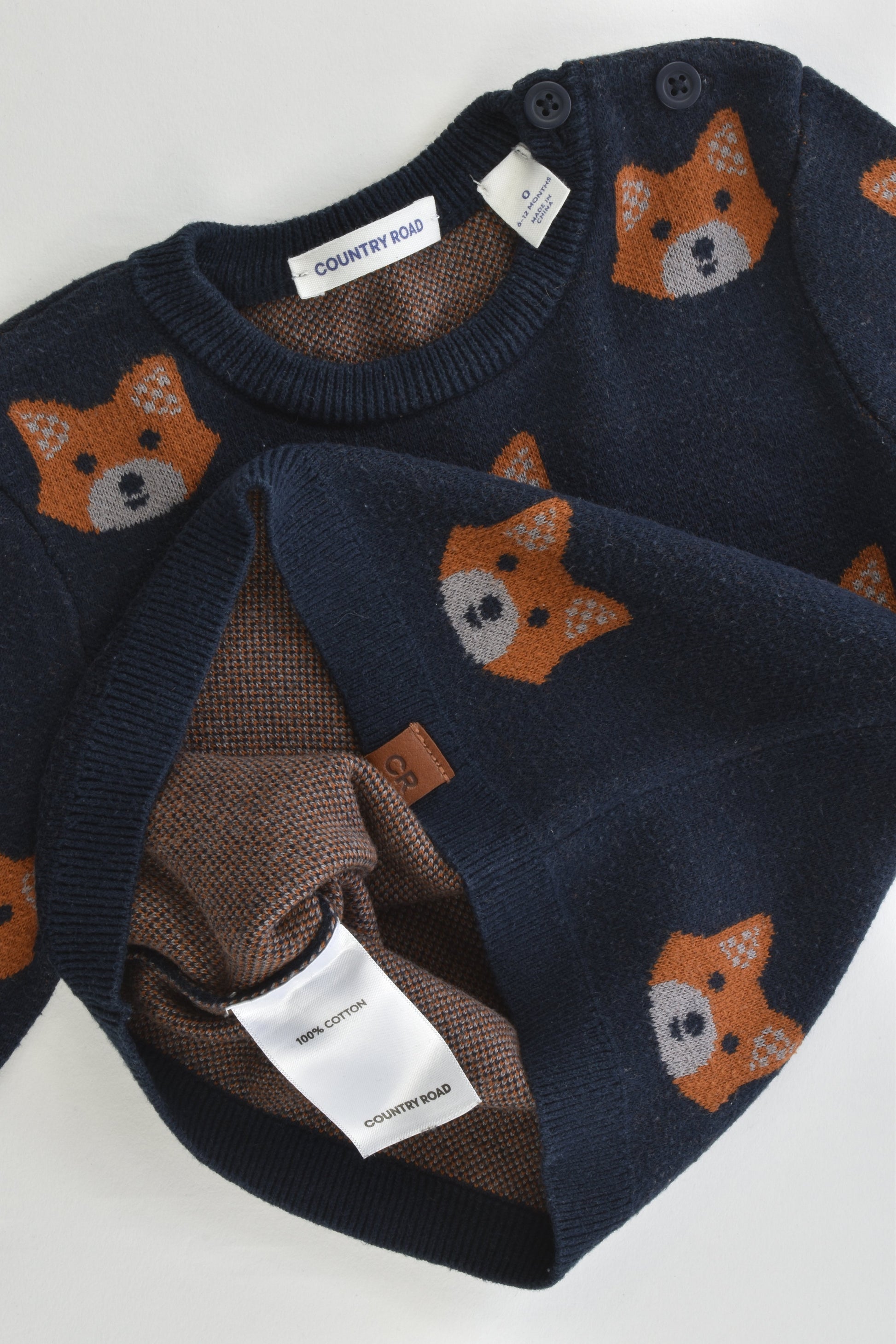 Country Road Size 0 Fox Knitted Jumper