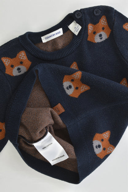 Country Road Size 0 Fox Knitted Jumper