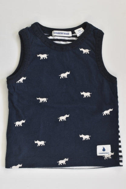Country Road Size 00 (3-6 months) Rhino/Striped Tank Top