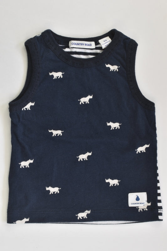 Country Road Size 00 (3-6 months) Rhino/Striped Tank Top
