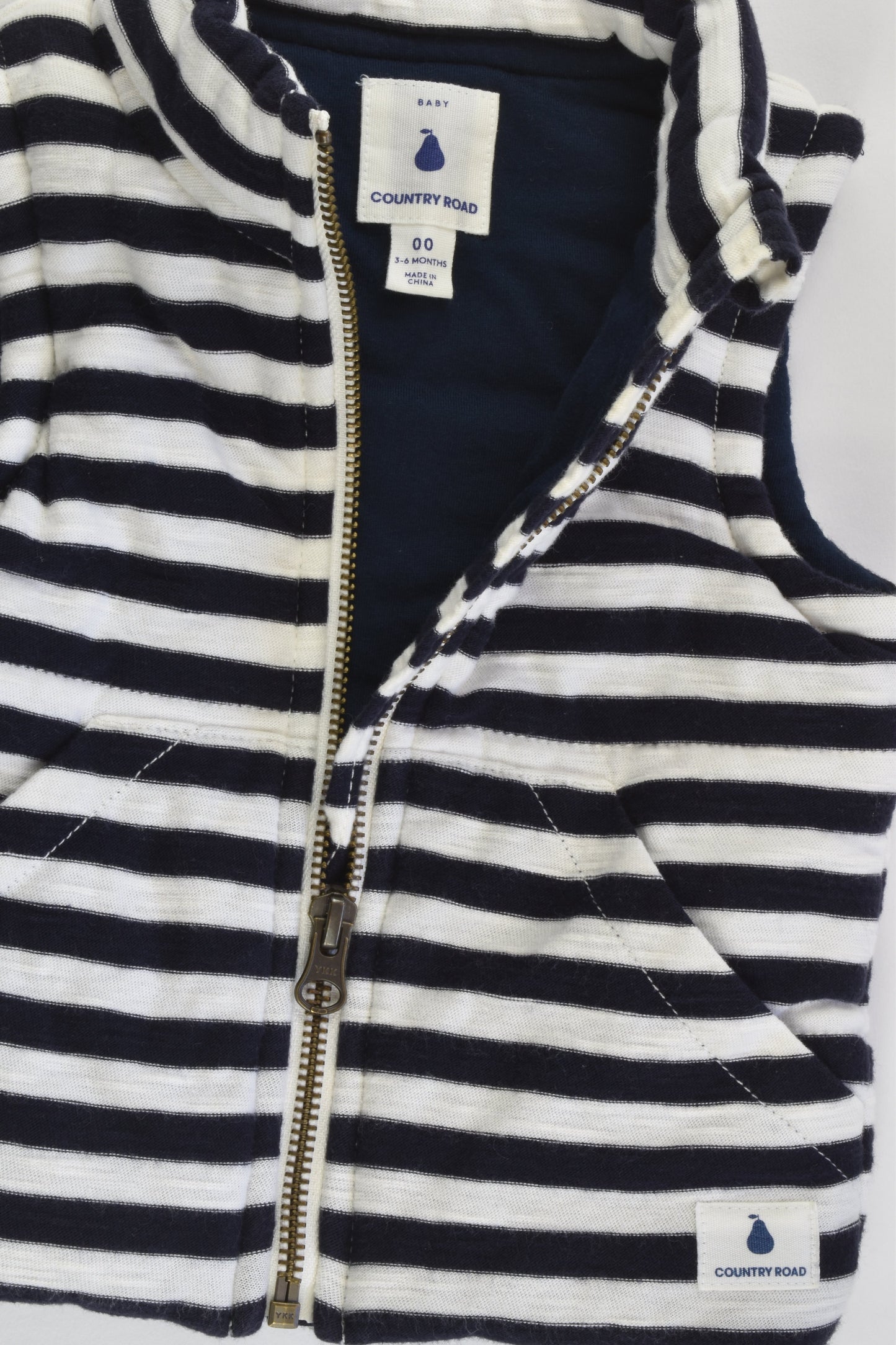 Country Road Size 00 (3-6 months) Striped Padded Vest