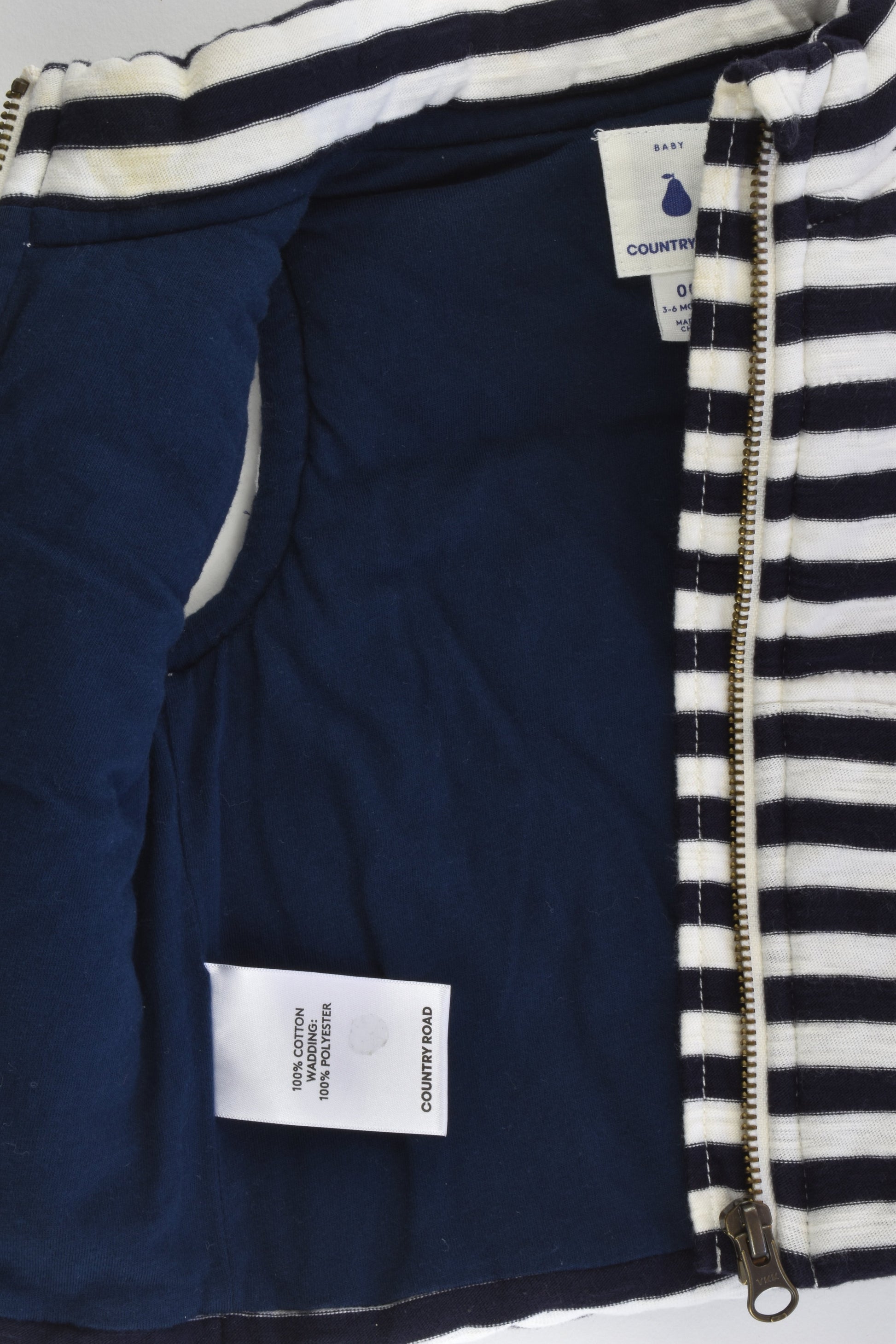 Country Road Size 00 (3-6 months) Striped Padded Vest