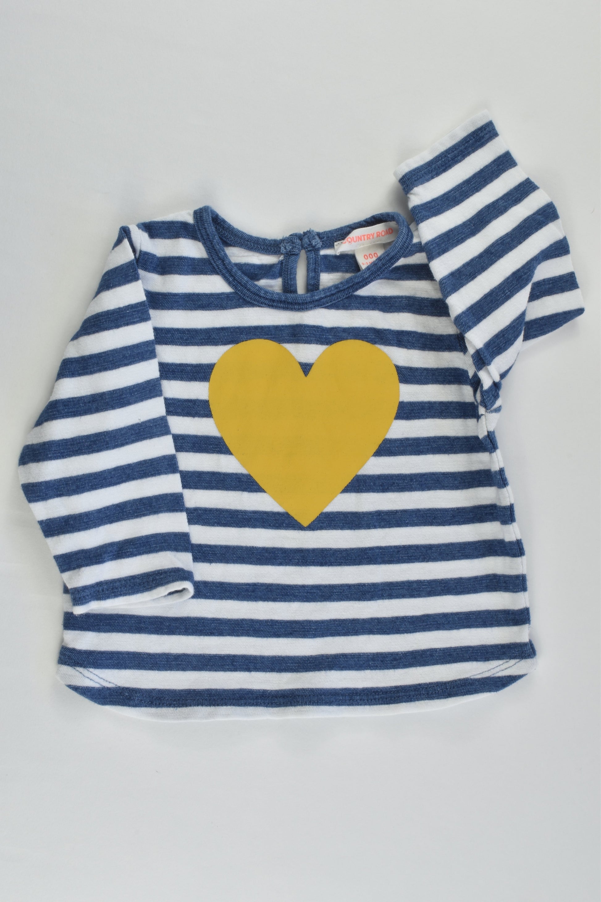 Country Road Size 000 (0-3 months) Striped Love Heart Top