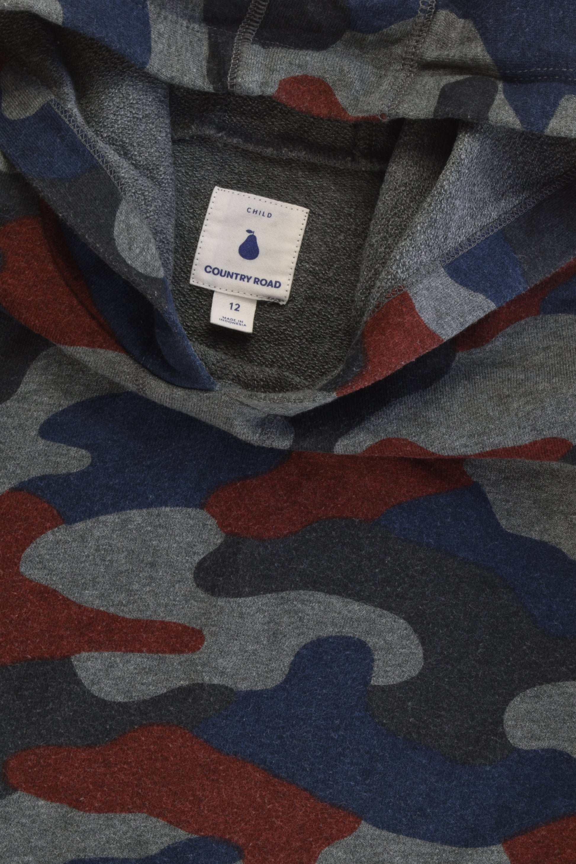 Country Road Size 12 Camouflage Hooded Jumper