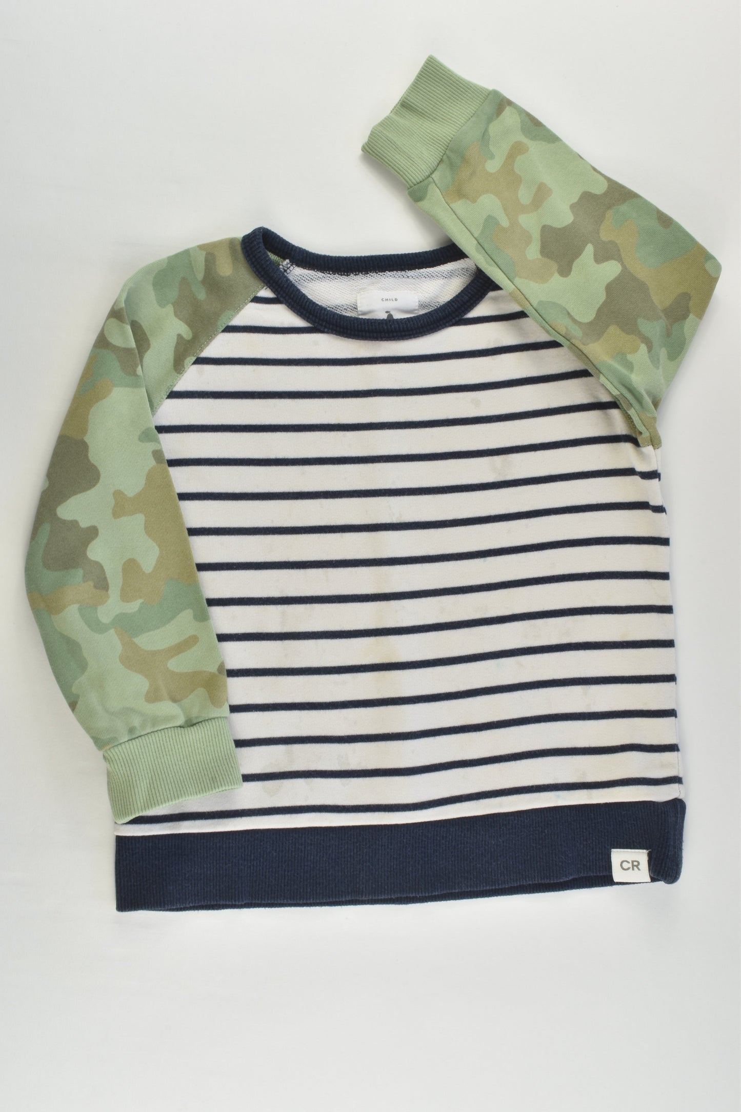 Country Road Size 3 Camouflage and Stripes Sweater