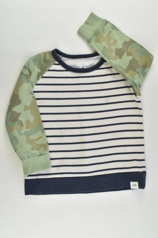 Country Road Size 3 Camouflage and Stripes Sweater