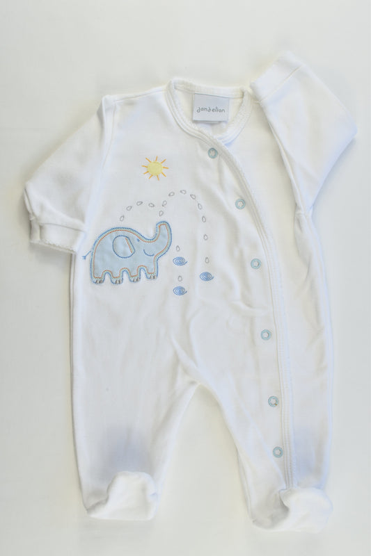 Dandelion Size 0/3 months (56/62 cm) Elephant Footed Romper