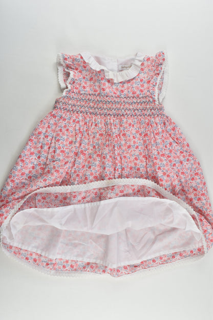 Dashing & Dainty by M&Co Size 2 (18-24 months) Lined Smocked Floral Dress