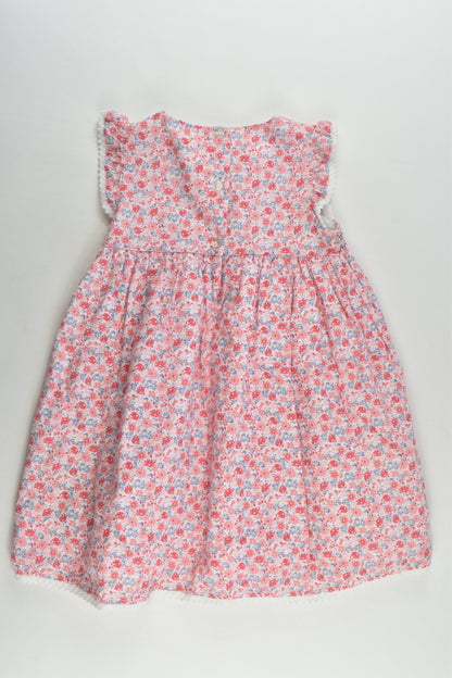 Dashing & Dainty by M&Co Size 2 (18-24 months) Lined Smocked Floral Dress