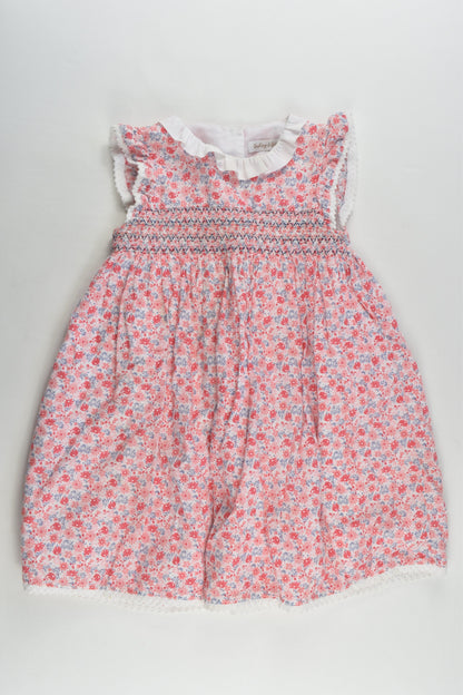Dashing & Dainty by M&Co Size 2 (18-24 months) Lined Smocked Floral Dress