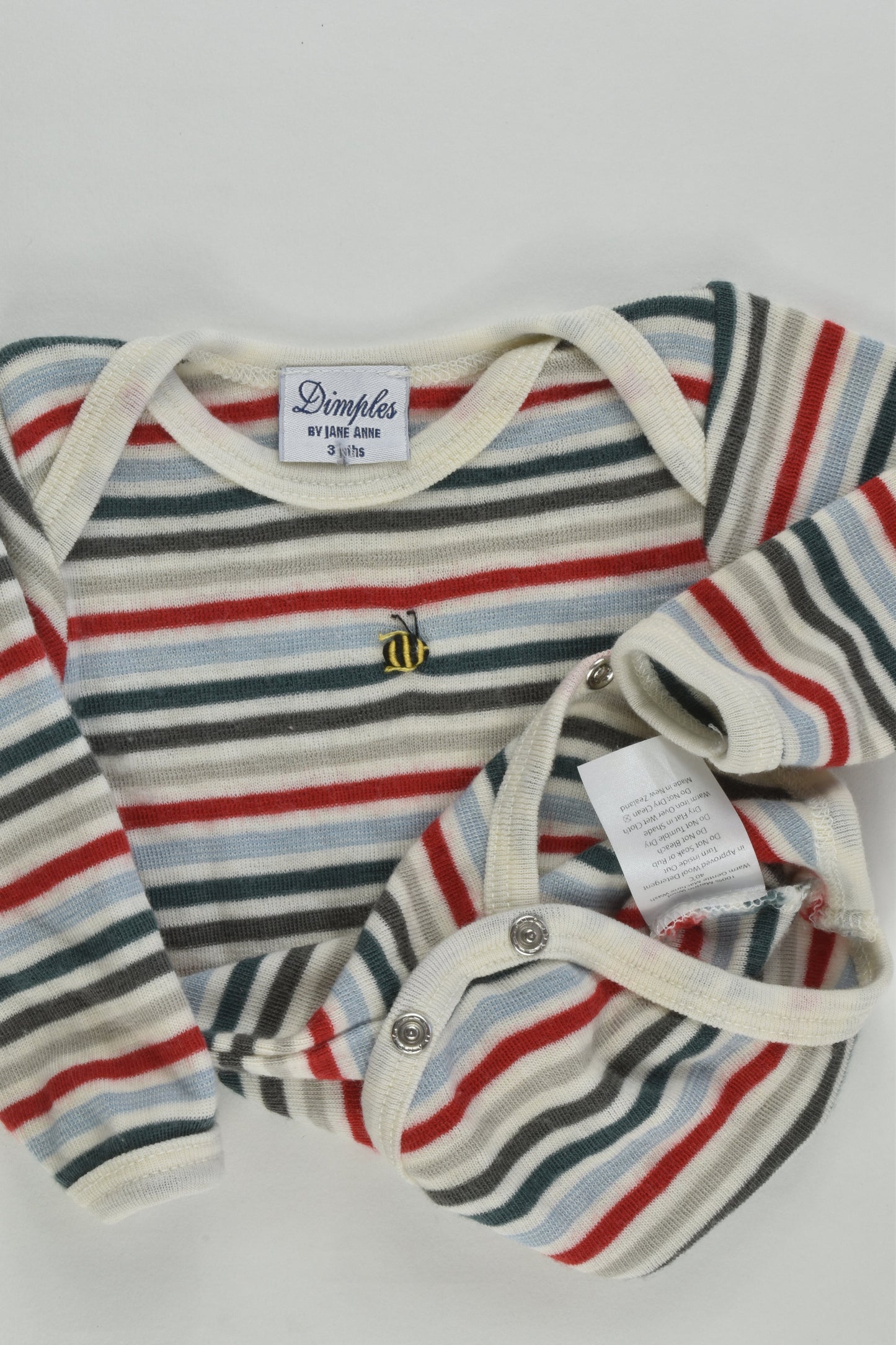 Dimples by Jane Anne Size 000 (3 months) Merino Bodysuit