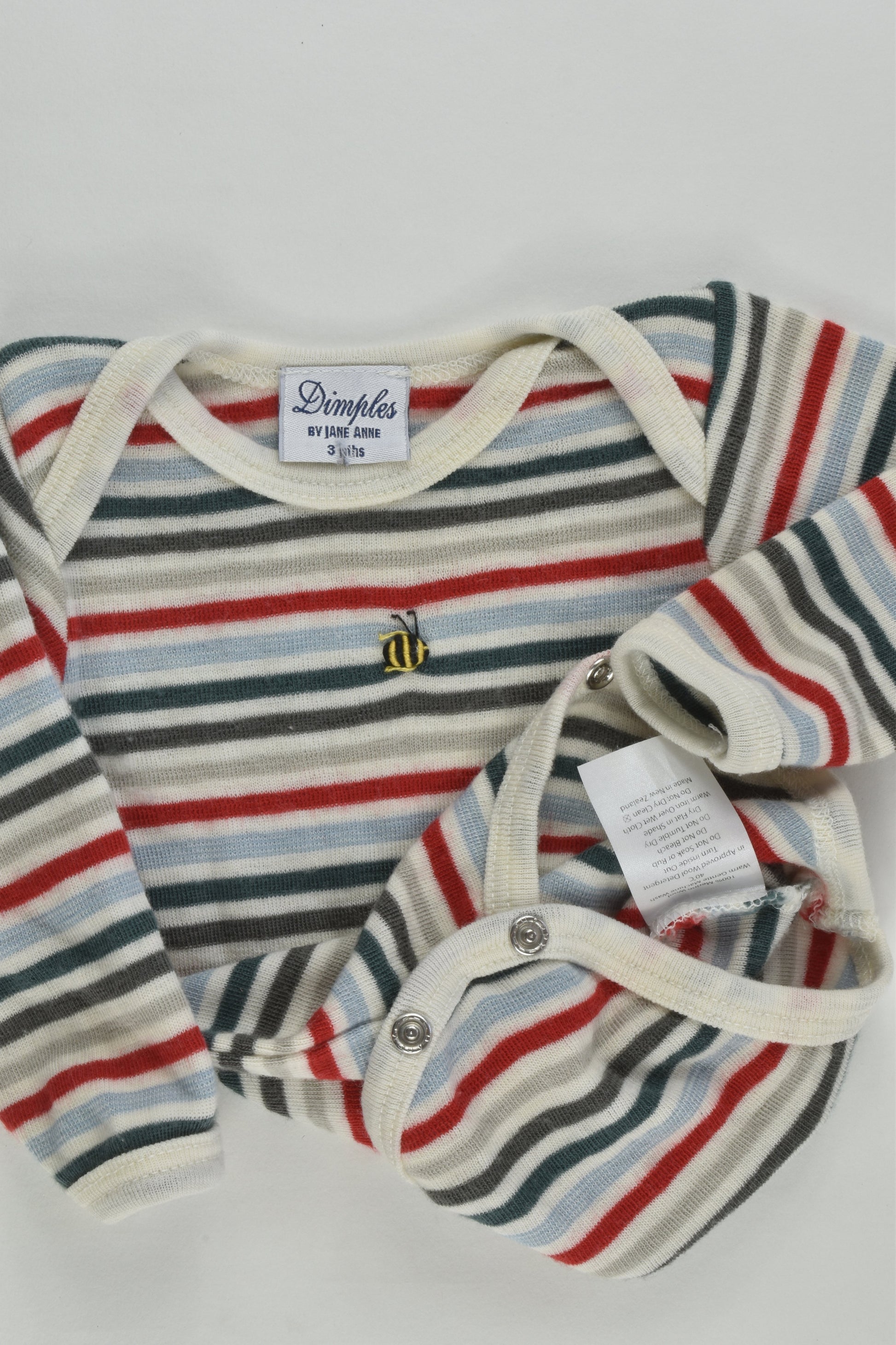 Dimples by Jane Anne Size 000 (3 months) Merino Bodysuit