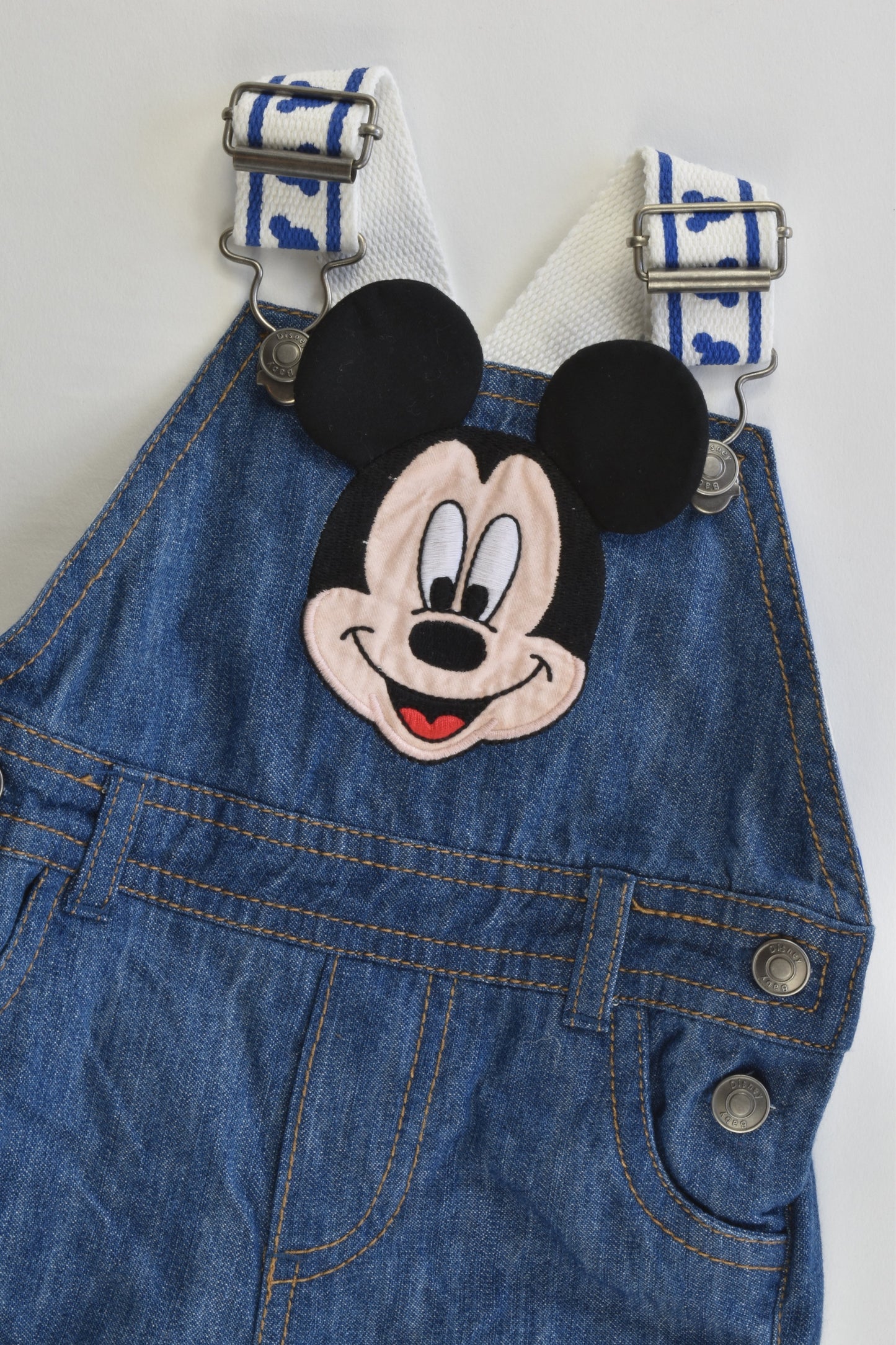 Disney Baby by Disney Store Size 0 (6-9 months, 74 cm) Soft Mickey Mouse Denim Overalls
