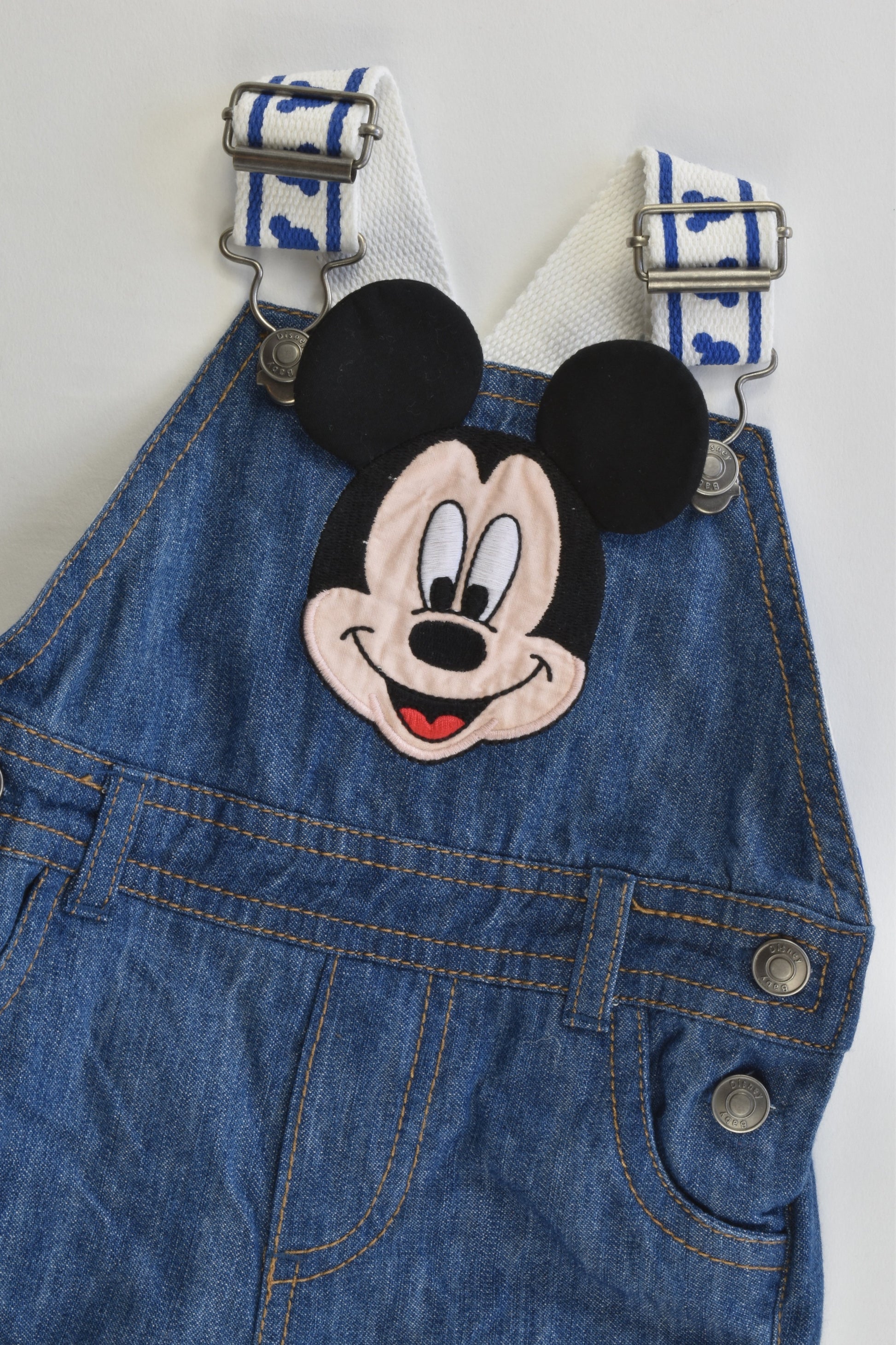Disney Baby by Disney Store Size 0 (6-9 months, 74 cm) Soft Mickey Mouse Denim Overalls