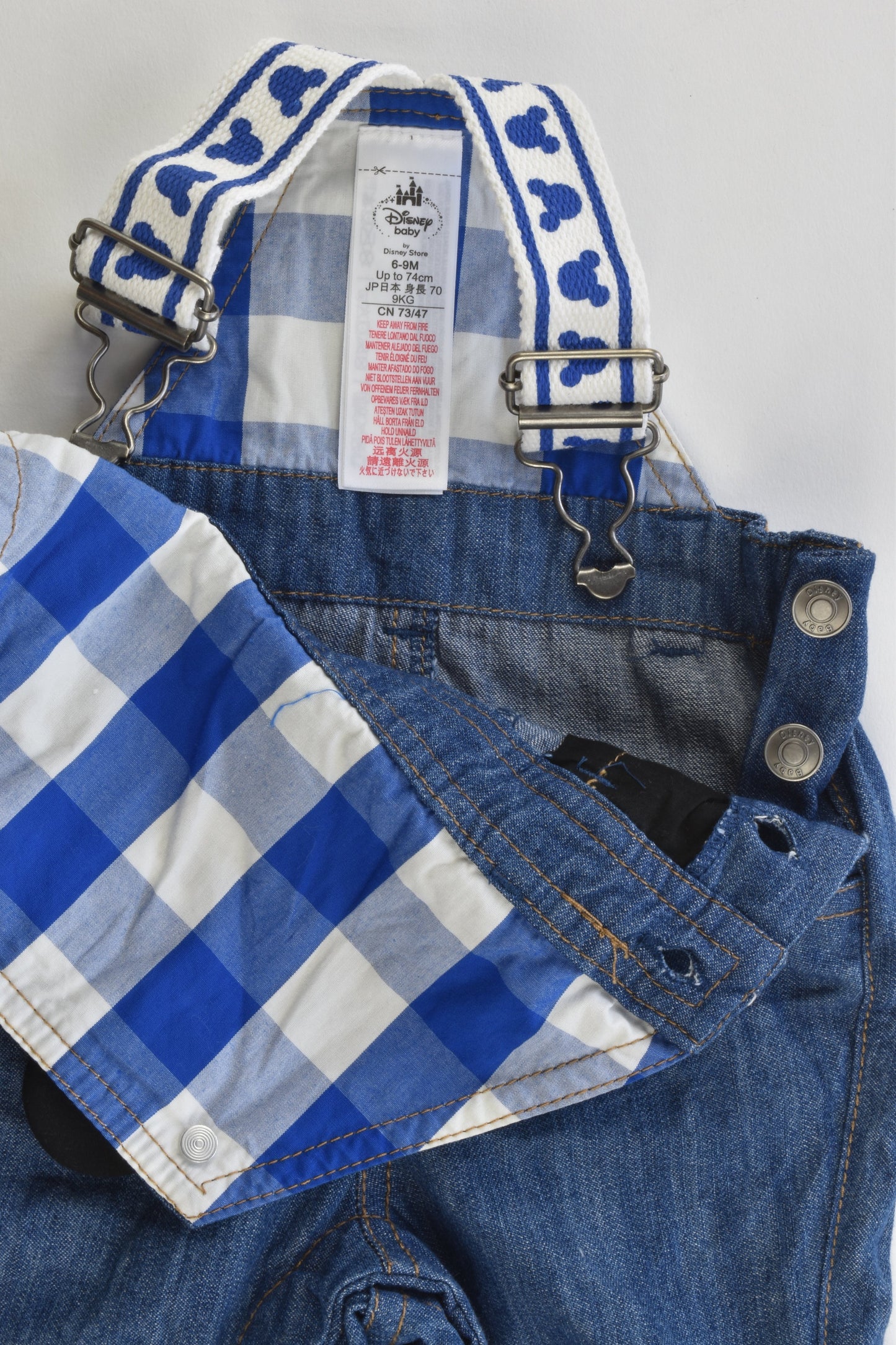 Disney Baby by Disney Store Size 0 (6-9 months, 74 cm) Soft Mickey Mouse Denim Overalls