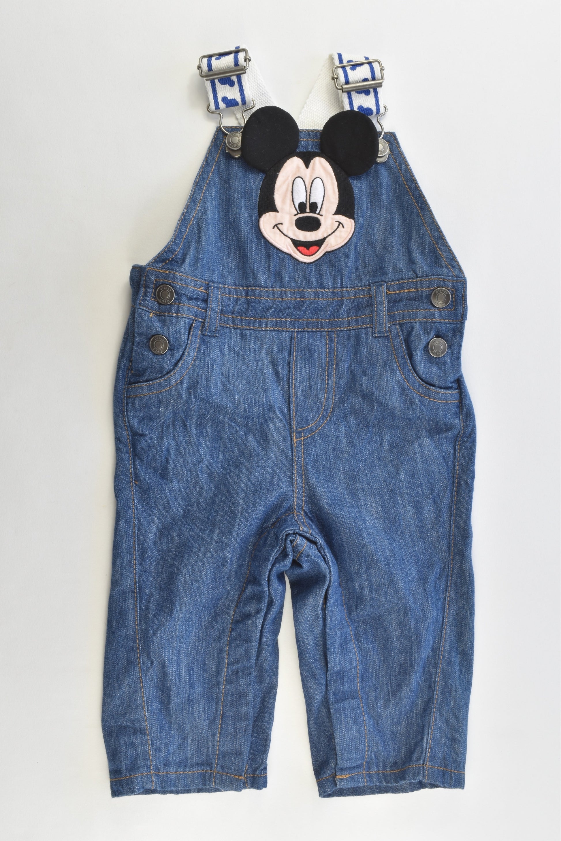 Disney Baby by Disney Store Size 0 (6-9 months, 74 cm) Soft Mickey Mouse Denim Overalls