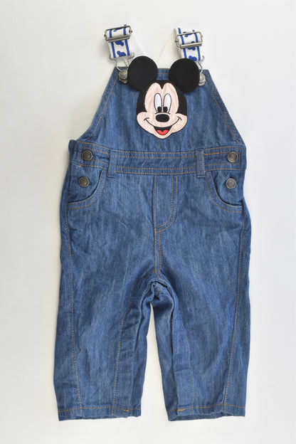 Disney Baby by Disney Store Size 0 (6-9 months, 74 cm) Soft Mickey Mouse Denim Overalls