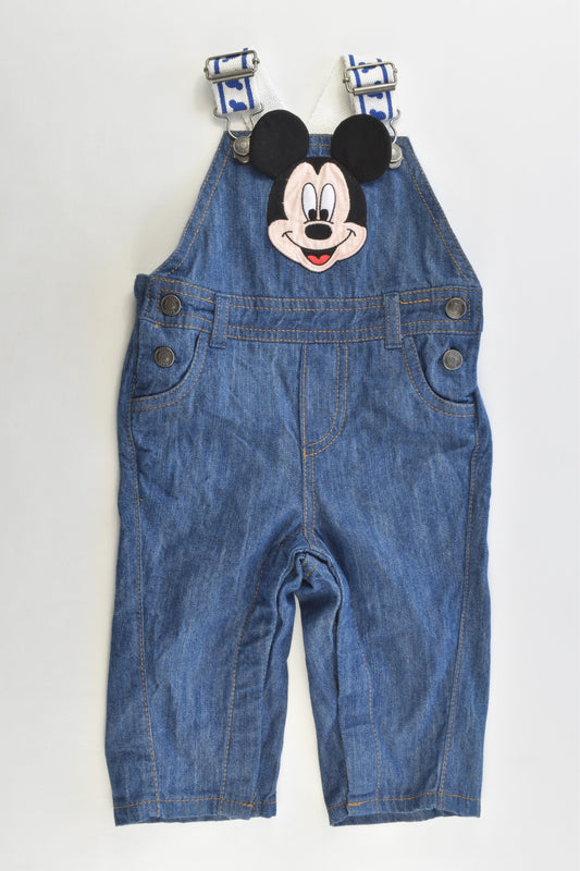 Disney Baby by Disney Store Size 0 (6-9 months, 74 cm) Soft Mickey Mouse Denim Overalls