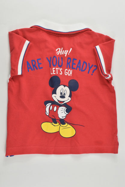 Disney Baby (Italy) Size 0-1 (12-18 months, 80 cm) Mickey Mouse 'Travel Around The World' Polo Shirt