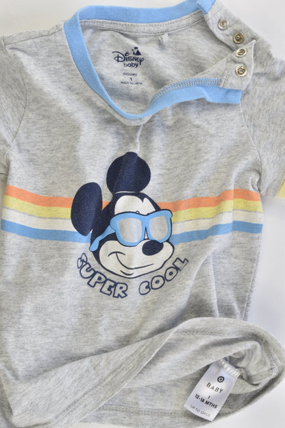 Disney Baby Size 1 Mickey Mouse 'Super Cool' T-shirt